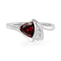 925 Sterling Silver 6MM Trillion Cut Birthstone Garnet Rings for Women, Gemstone Engagement Ring Jewelry Anniversary Wedding Promise for Lady Size 3-13