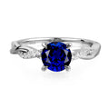 Twisted Infinity Lab Sapphire Ring – 925 Silver, Sizes 3-13