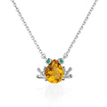 Topgemco Citrine Frog Pendant Necklace – Pear Cut Sterling Silver November Birthstone Necklace