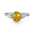 Topgemco Citrine Moon Ring – Oval Cut Sterling Silver November Birthstone Promise Ring