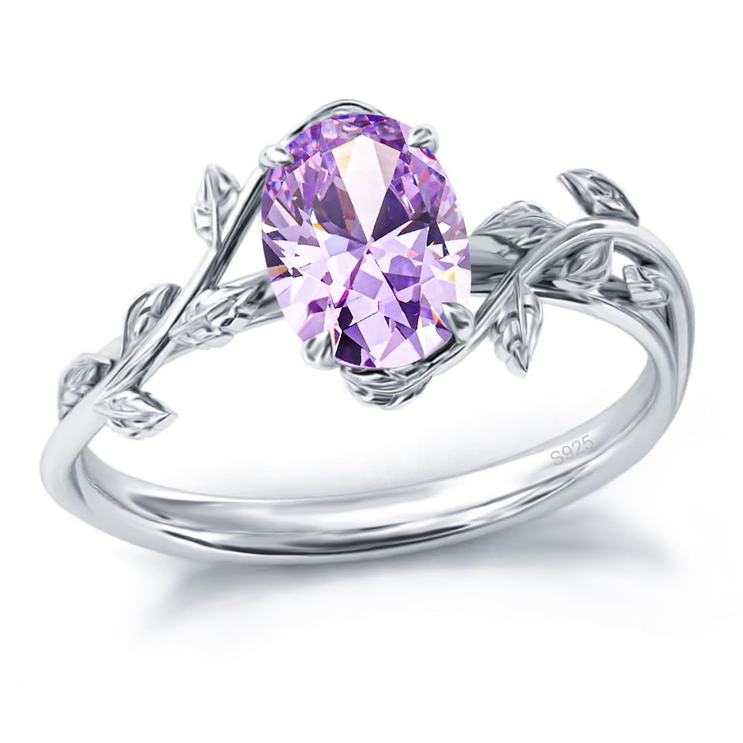 925 Sterling Silver Opal Leaf Promise Ring for Women