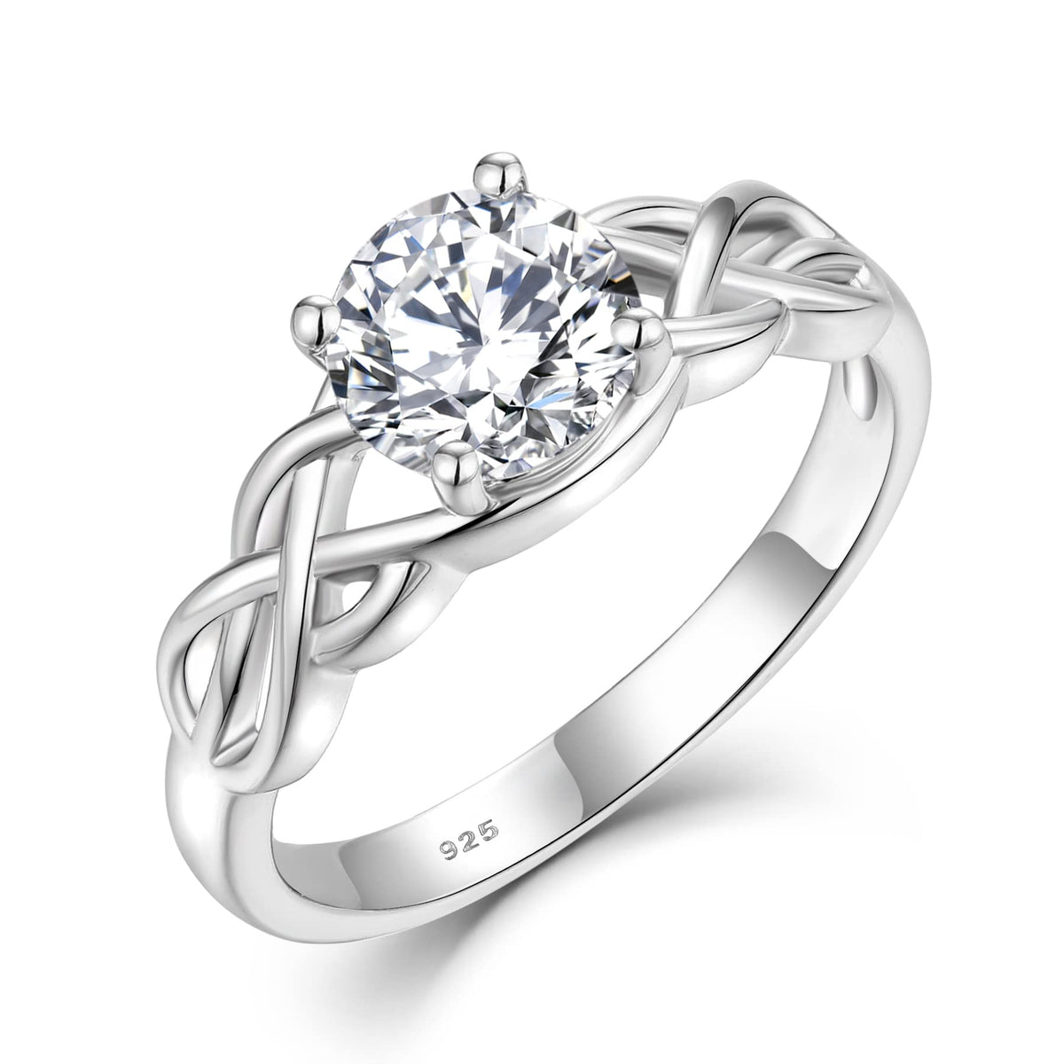 STARCHENIE Birthstone Promise Ring for Women 925 Sterling Silver Celtic Knot Ring Size 5-10