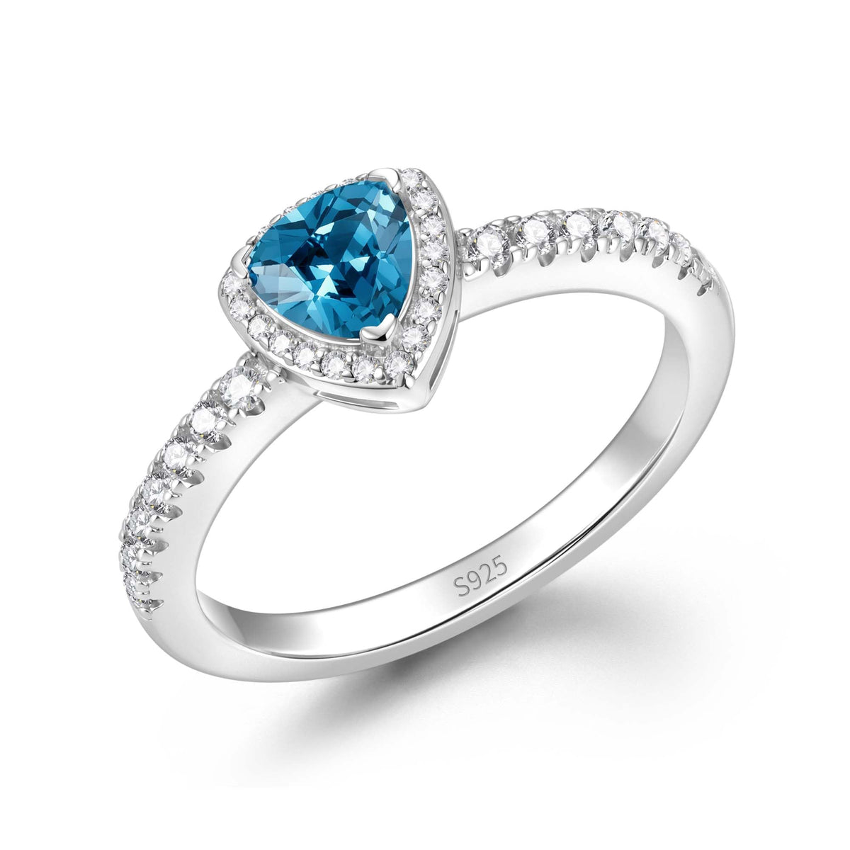 FANCIME Birthstone Ring for Women 925 Sterling Silver Leroy Trinity Gemstone Promise Engagement Ring, Elegant Wedding Jewelry Gift Symbolizing Balance of Love (Size 5-9)