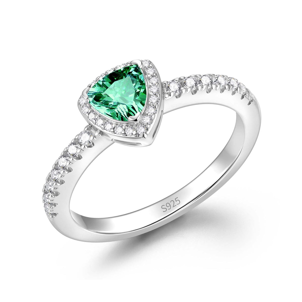 FANCIME Birthstone Ring for Women 925 Sterling Silver Leroy Trinity Gemstone Promise Engagement Ring, Elegant Wedding Jewelry Gift Symbolizing Balance of Love (Size 5-9)