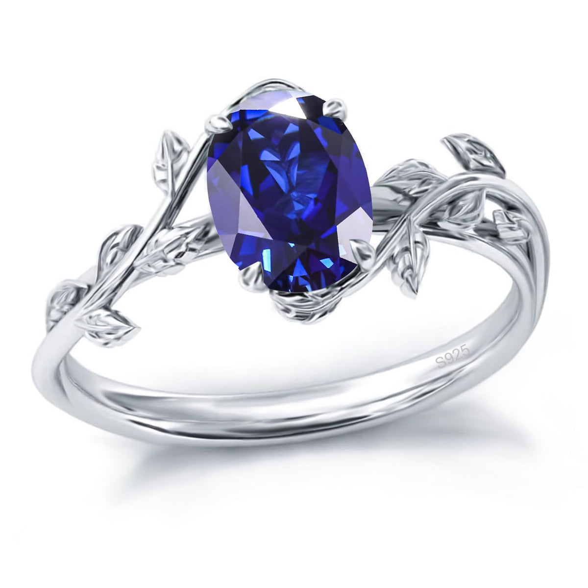 925 Sterling Silver Opal Leaf Promise Ring for Women