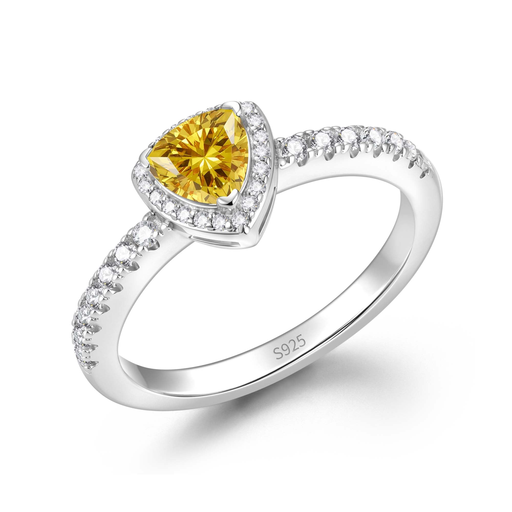 FANCIME Birthstone Ring for Women 925 Sterling Silver Leroy Trinity Gemstone Promise Engagement Ring, Elegant Wedding Jewelry Gift Symbolizing Balance of Love (Size 5-9)