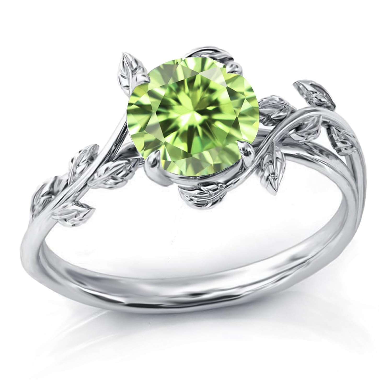 925 Sterling Silver Opal Leaf Promise Ring for Women