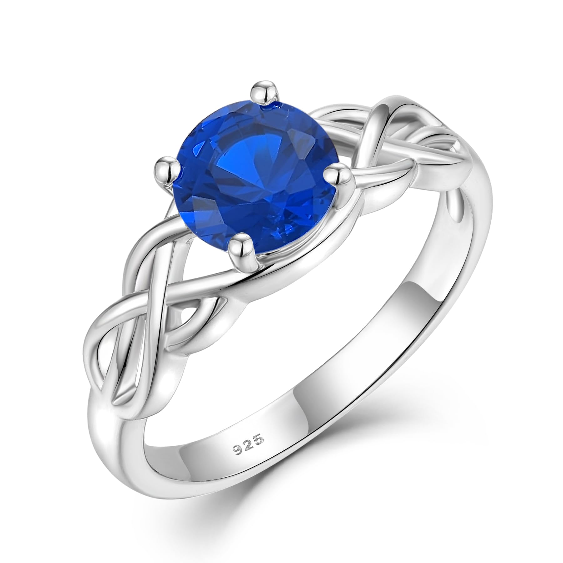 STARCHENIE Birthstone Promise Ring for Women 925 Sterling Silver Celtic Knot Ring Size 5-10