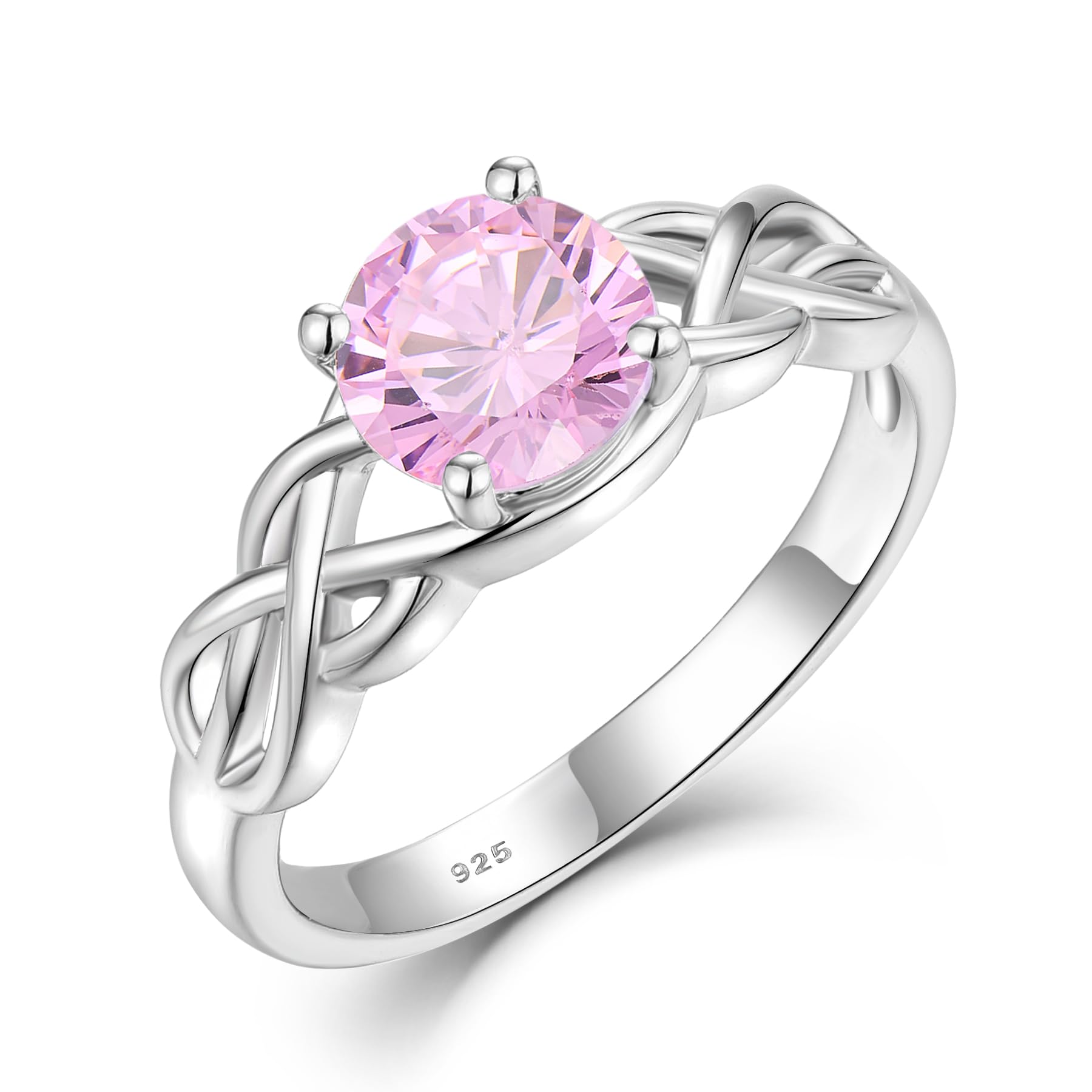 STARCHENIE Birthstone Promise Ring for Women 925 Sterling Silver Celtic Knot Ring Size 5-10