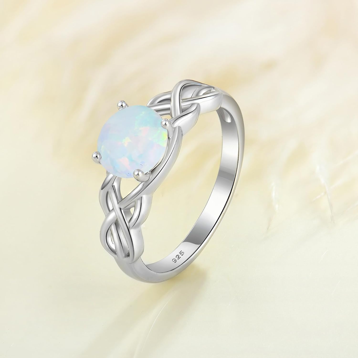 STARCHENIE Birthstone Promise Ring for Women 925 Sterling Silver Celtic Knot Ring Size 5-10