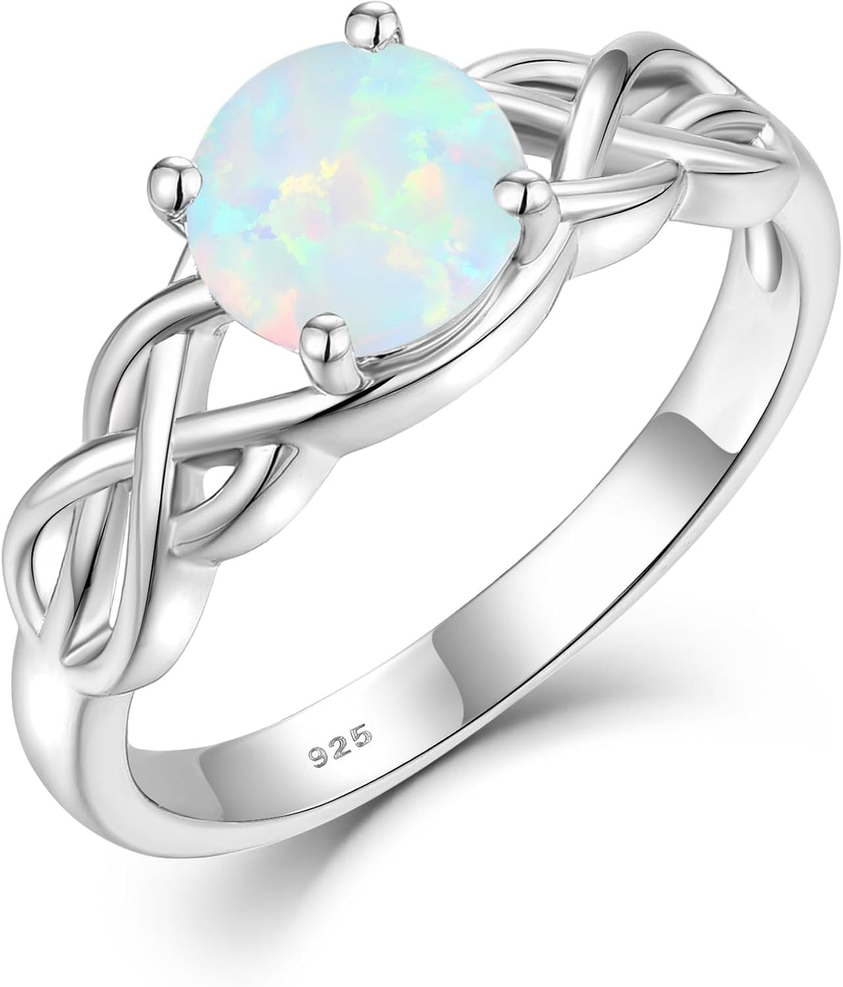STARCHENIE Birthstone Promise Ring for Women 925 Sterling Silver Celtic Knot Ring Size 5-10