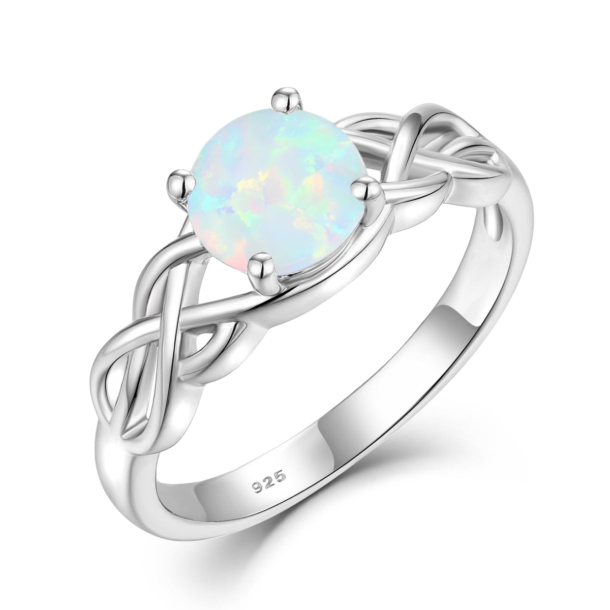 STARCHENIE Birthstone Promise Ring for Women 925 Sterling Silver Celtic Knot Ring Size 5-10