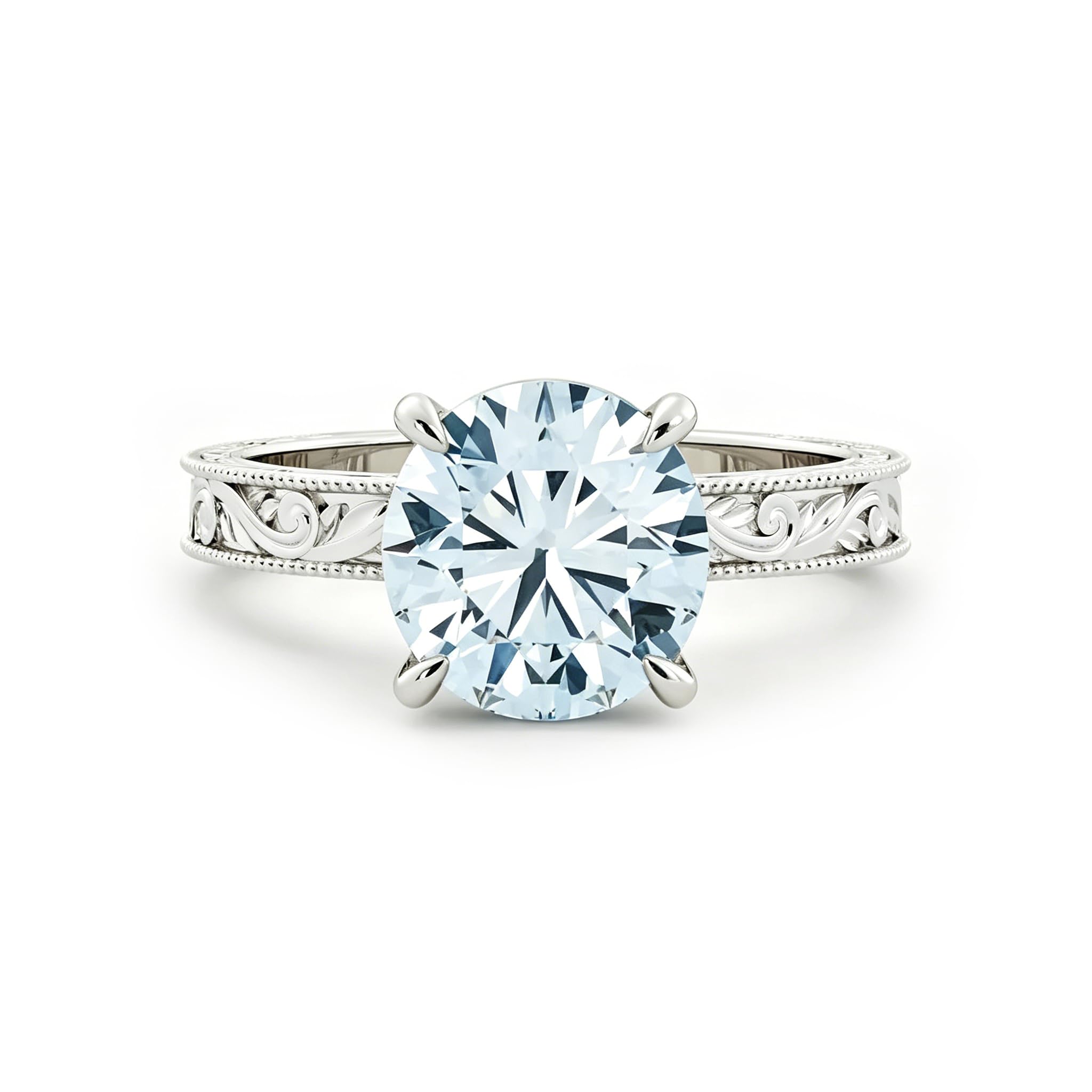 Aquamarine Engagement Ring 1ct 1.5ct 2ct 925 Sterling Silver Topgemco White Yellow Rose Gold Proposal Anniversary Promise Wedding Ring for Her