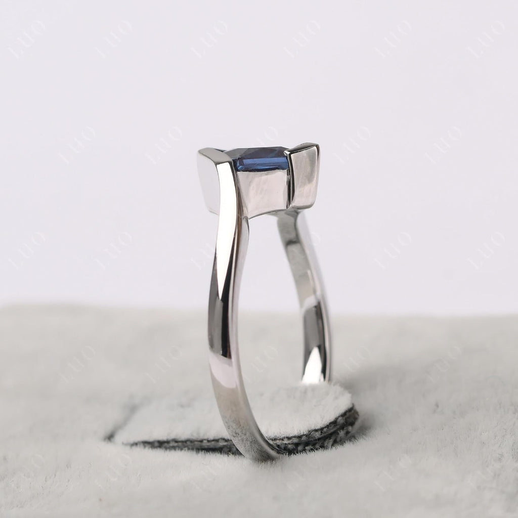 Topgemco Princess-Cut Bypass Promise Ring – Bezel-Set Solitaire in 925 Sterling Silver, Sizes 3–13