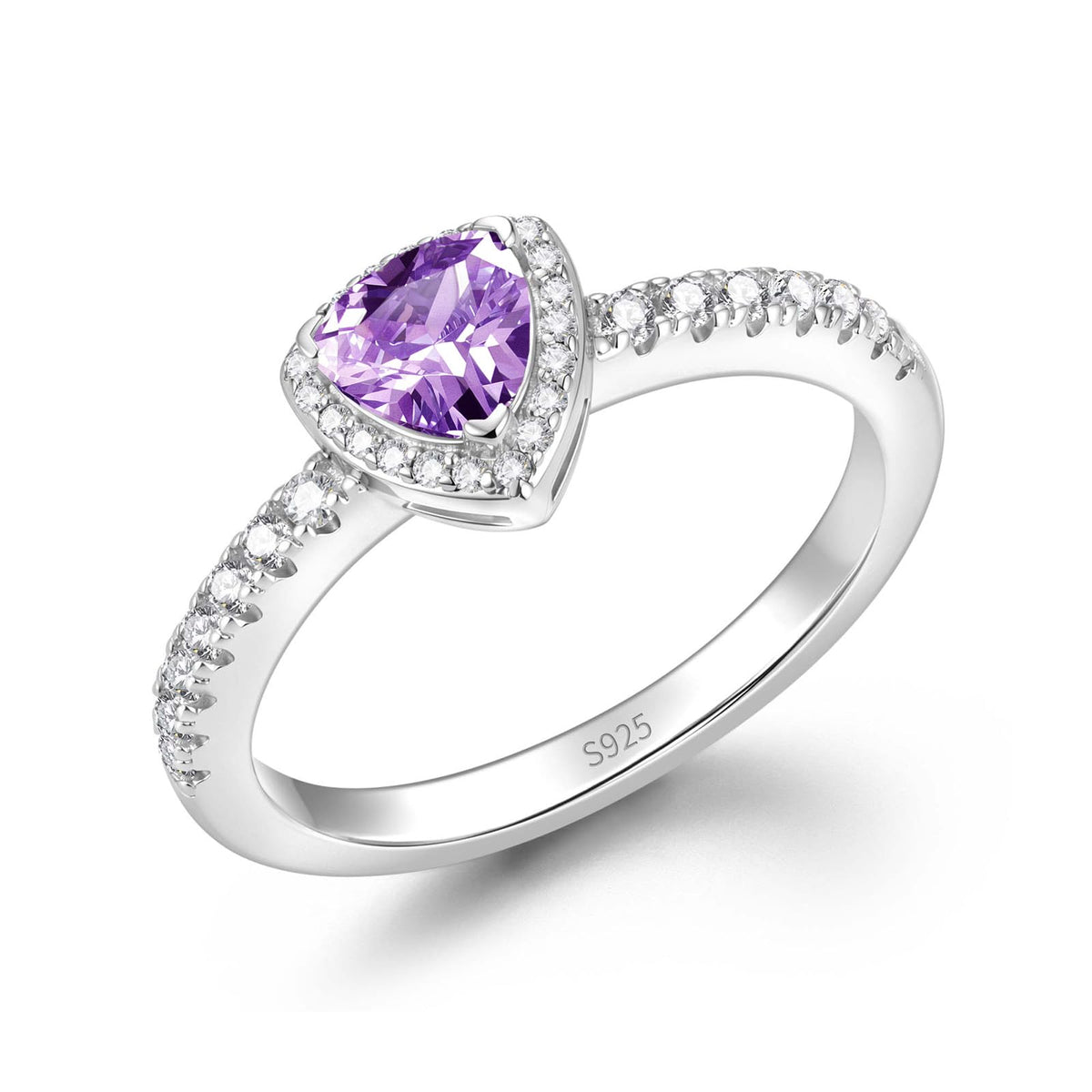 FANCIME Birthstone Ring for Women 925 Sterling Silver Leroy Trinity Gemstone Promise Engagement Ring, Elegant Wedding Jewelry Gift Symbolizing Balance of Love (Size 5-9)