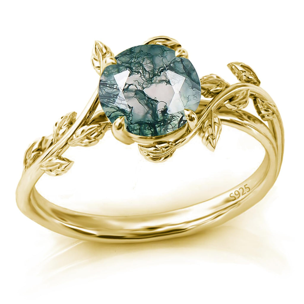 925 Sterling Silver Opal Leaf Promise Ring for Women