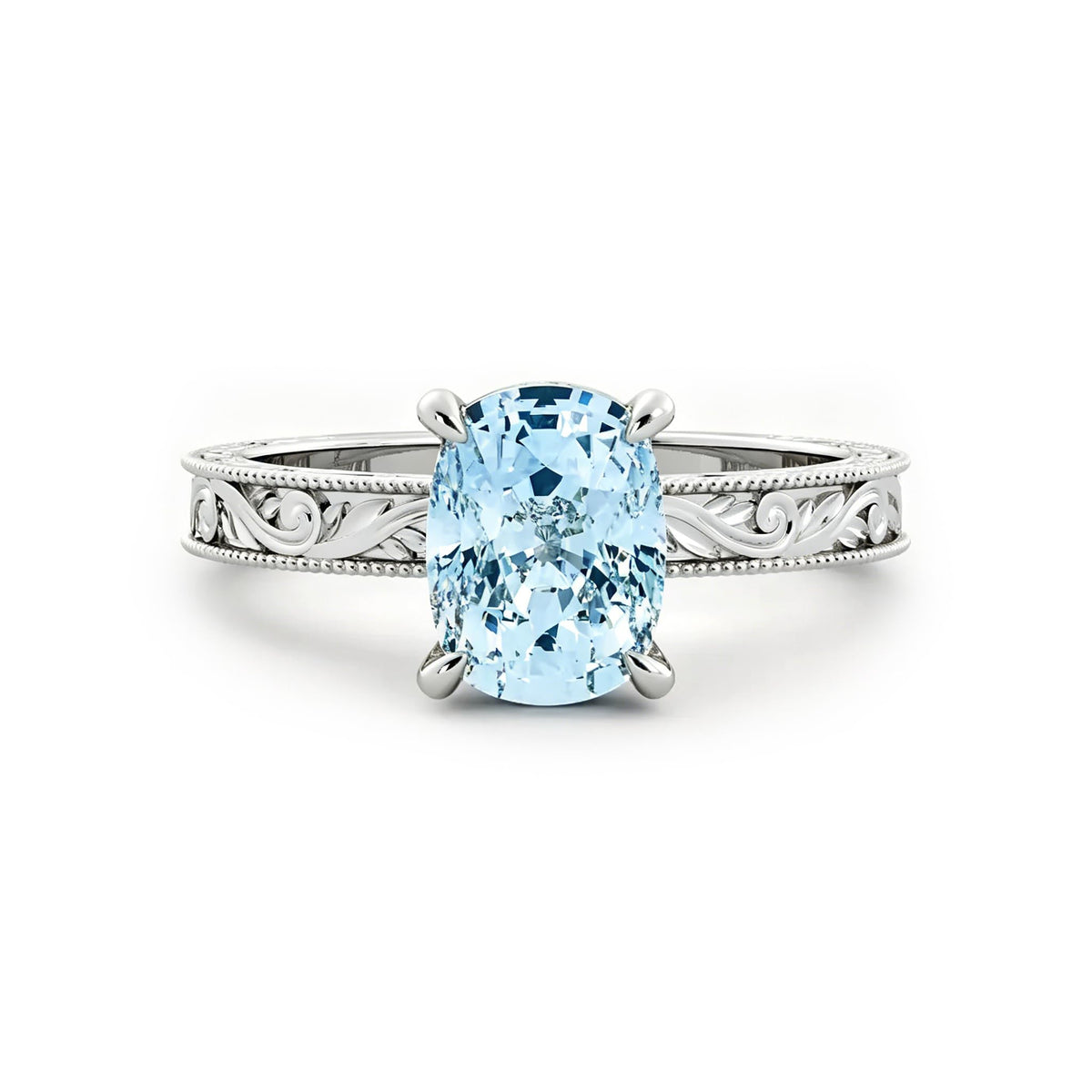 Aquamarine Engagement Ring 1ct 1.5ct 2ct 925 Sterling Silver Topgemco White Yellow Rose Gold Proposal Anniversary Promise Wedding Ring for Her