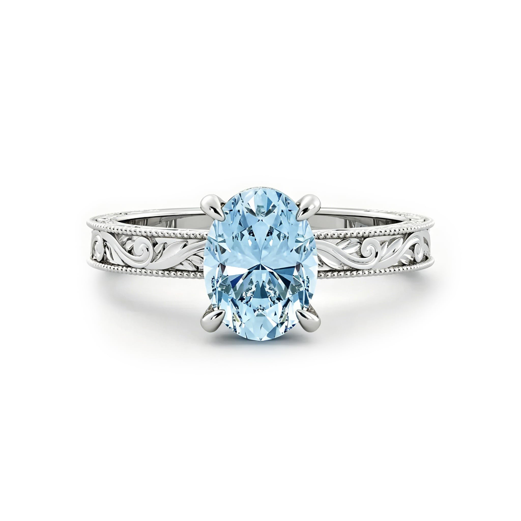 Aquamarine Engagement Ring 1ct 1.5ct 2ct 925 Sterling Silver Topgemco White Yellow Rose Gold Proposal Anniversary Promise Wedding Ring for Her