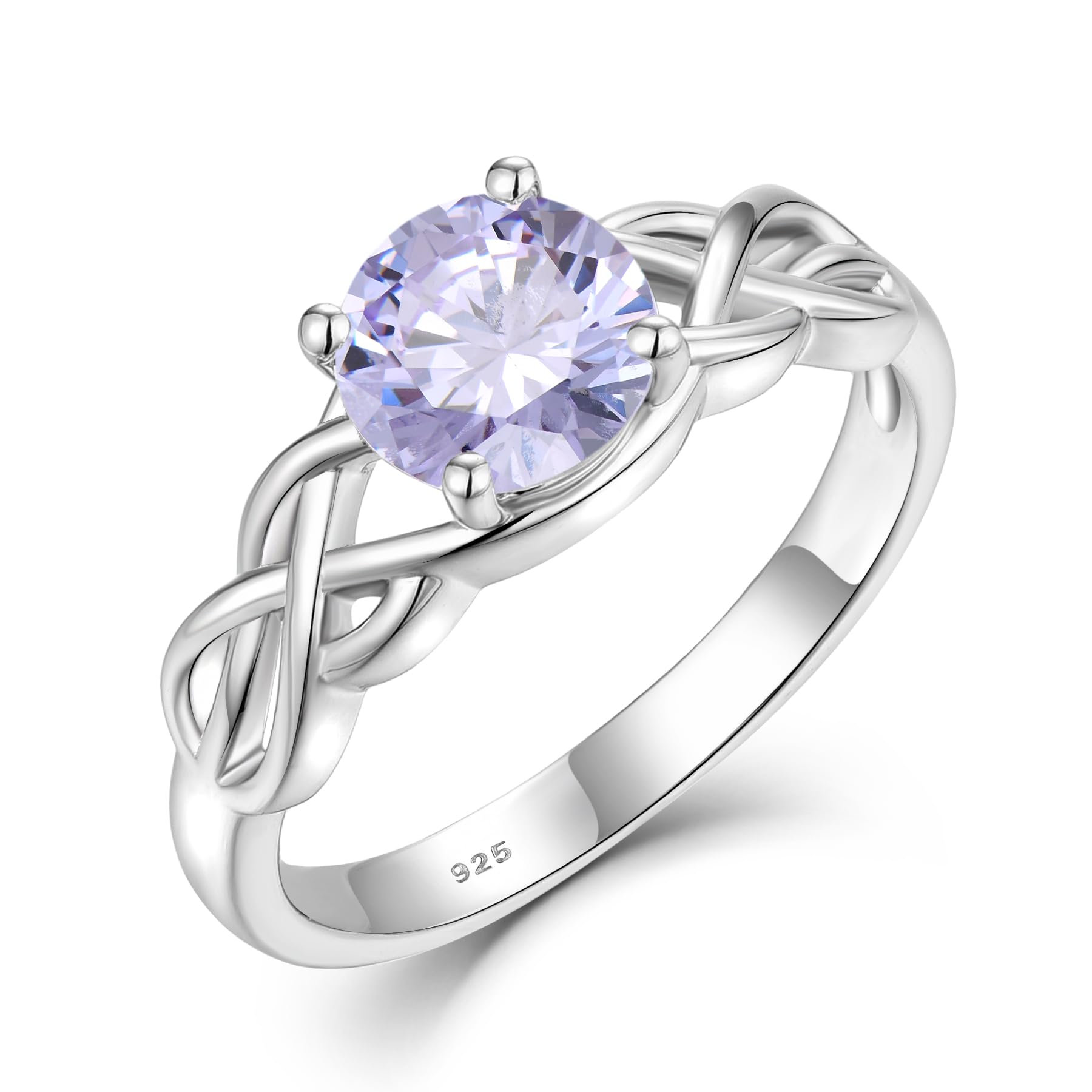 STARCHENIE Birthstone Promise Ring for Women 925 Sterling Silver Celtic Knot Ring Size 5-10