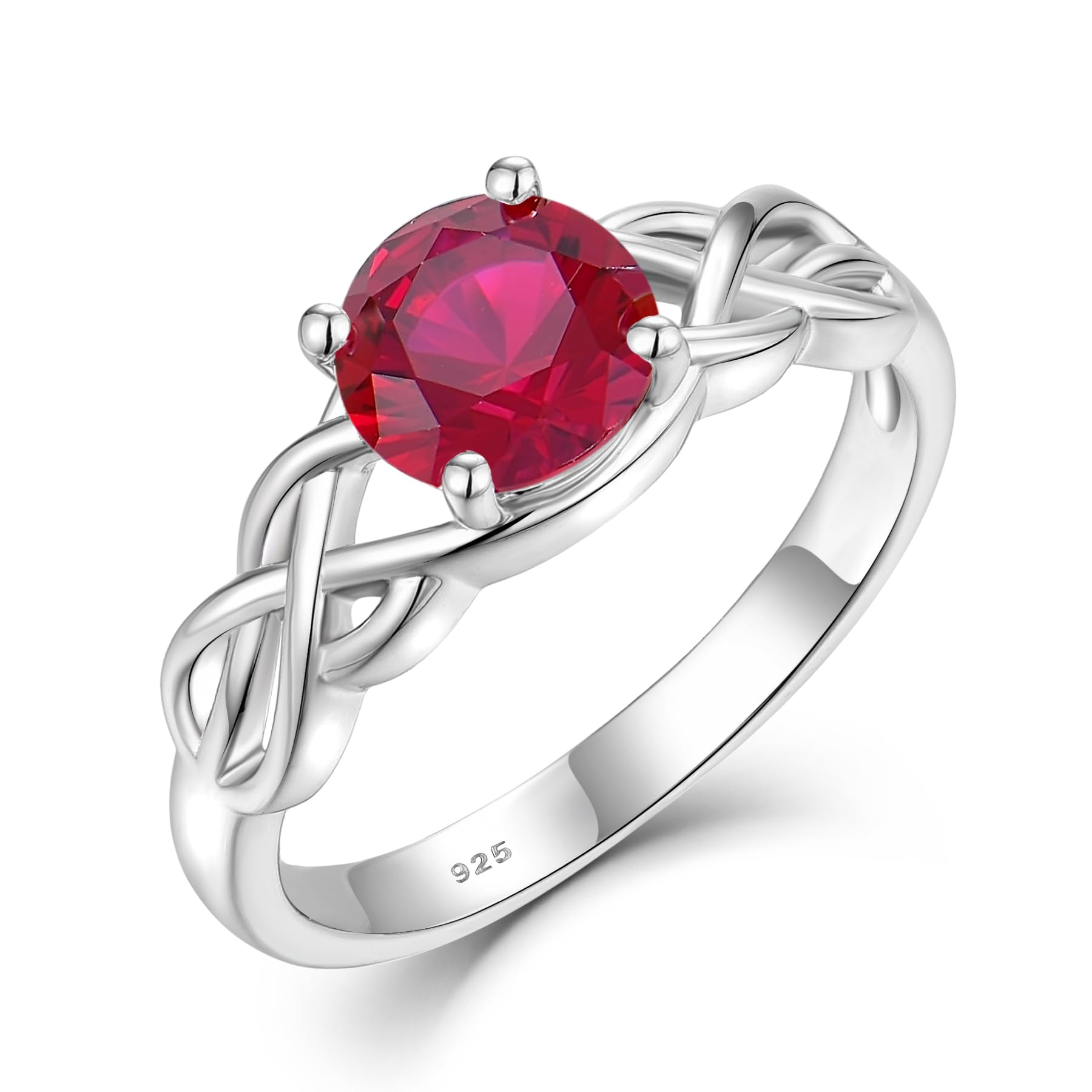 STARCHENIE Birthstone Promise Ring for Women 925 Sterling Silver Celtic Knot Ring Size 5-10