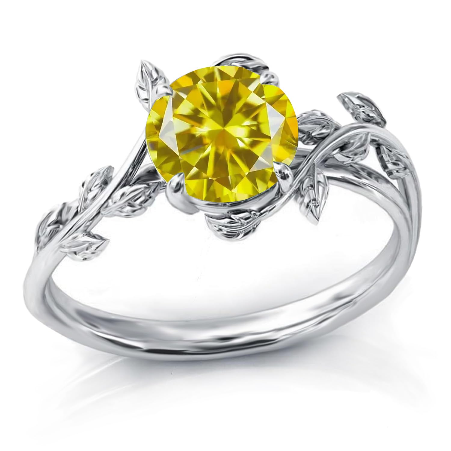 925 Sterling Silver Opal Leaf Promise Ring for Women
