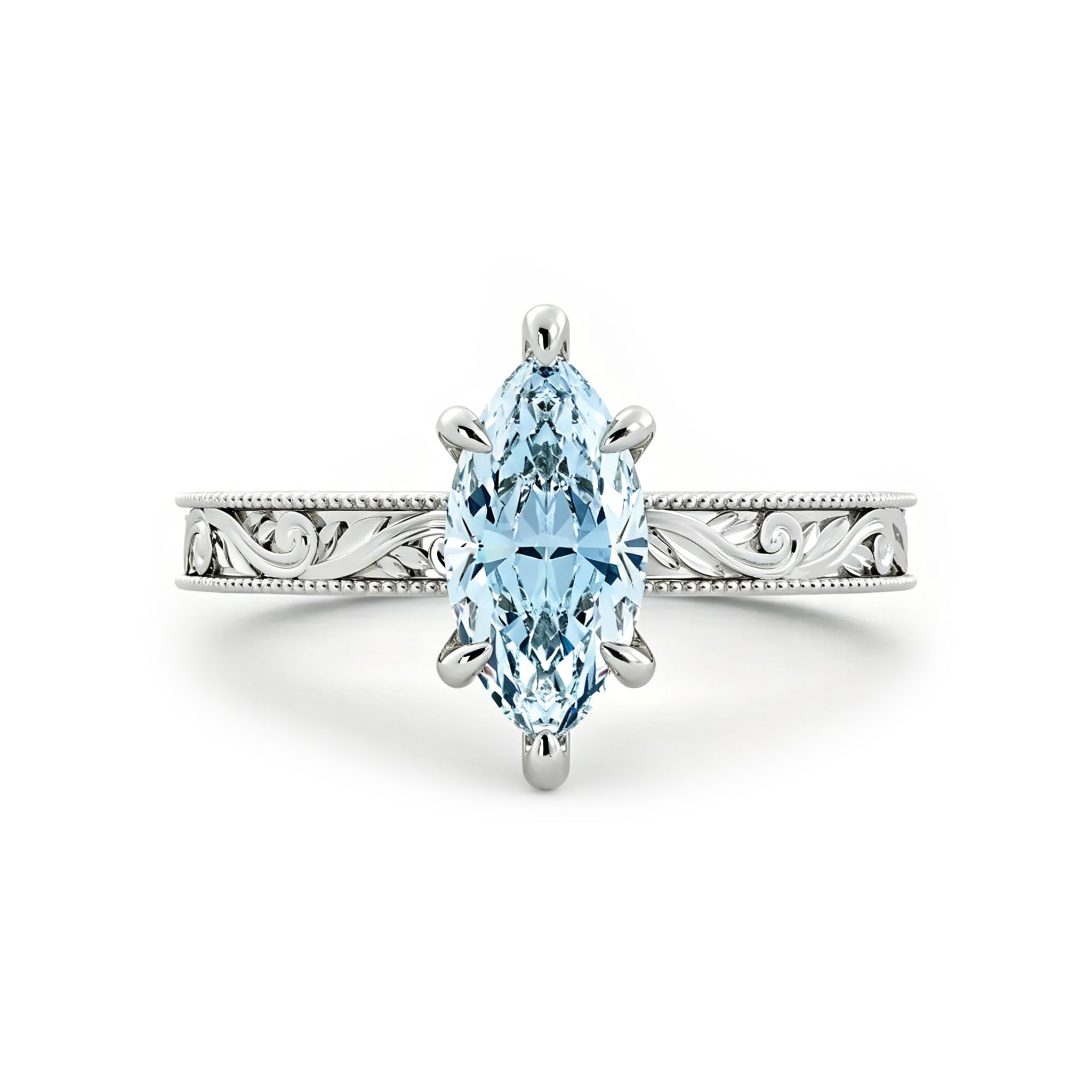 Aquamarine Engagement Ring 1ct 1.5ct 2ct 925 Sterling Silver Topgemco White Yellow Rose Gold Proposal Anniversary Promise Wedding Ring for Her