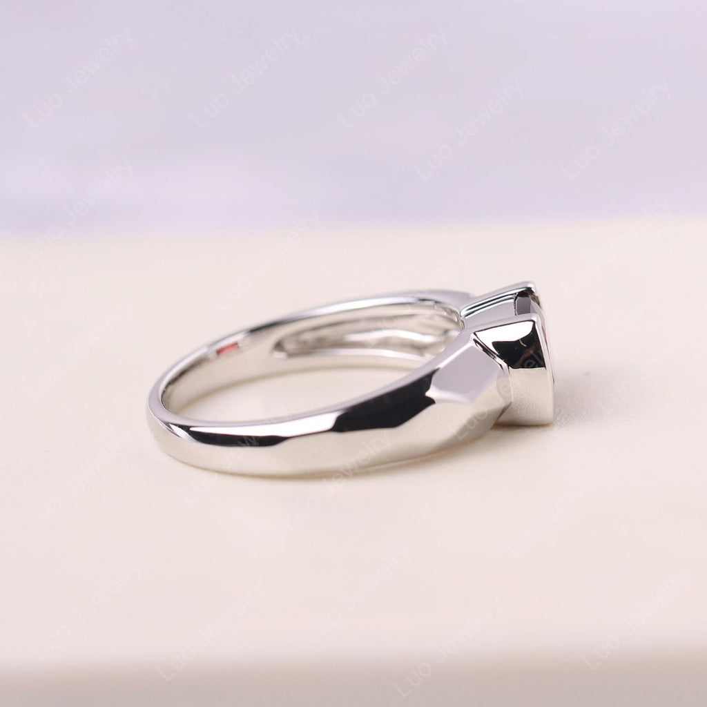 S925 Sterling Silver 8x6mm Cushion Shaped Gemstone Garnet Rings for Women, Engagement Ring Birthstone Jewelry Anniversary Promise for Lady Size 3-13