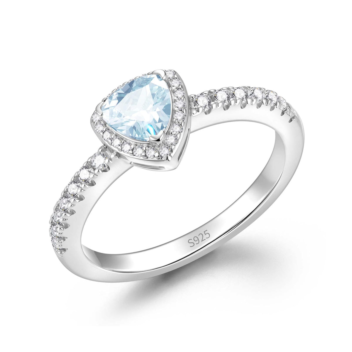 FANCIME Birthstone Ring for Women 925 Sterling Silver Leroy Trinity Gemstone Promise Engagement Ring, Elegant Wedding Jewelry Gift Symbolizing Balance of Love (Size 5-9)