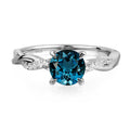 Topgemco Twisted London Blue Topaz Ring – Round Cut Sterling Silver December Birthstone Ring