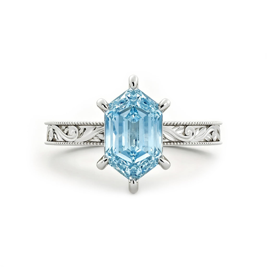 Aquamarine Engagement Ring 1ct 1.5ct 2ct 925 Sterling Silver Topgemco White Yellow Rose Gold Proposal Anniversary Promise Wedding Ring for Her