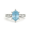 Aquamarine Engagement Ring 1ct 1.5ct 2ct 925 Sterling Silver Topgemco White Yellow Rose Gold Proposal Anniversary Promise Wedding Ring for Her