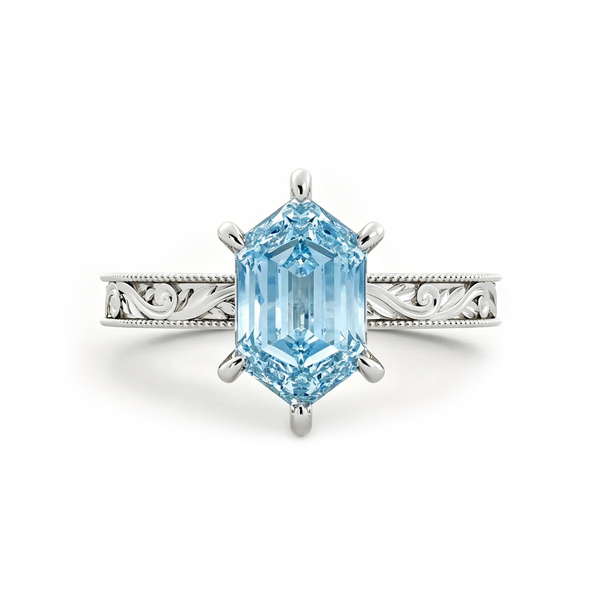 Aquamarine Engagement Ring 1ct 1.5ct 2ct 925 Sterling Silver Topgemco White Yellow Rose Gold Proposal Anniversary Promise Wedding Ring for Her