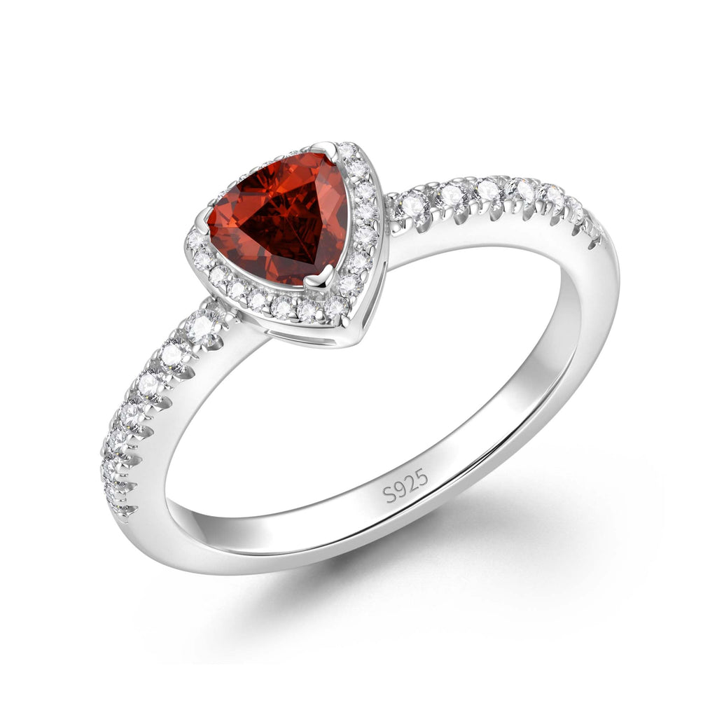 FANCIME Birthstone Ring for Women 925 Sterling Silver Leroy Trinity Gemstone Promise Engagement Ring, Elegant Wedding Jewelry Gift Symbolizing Balance of Love (Size 5-9)