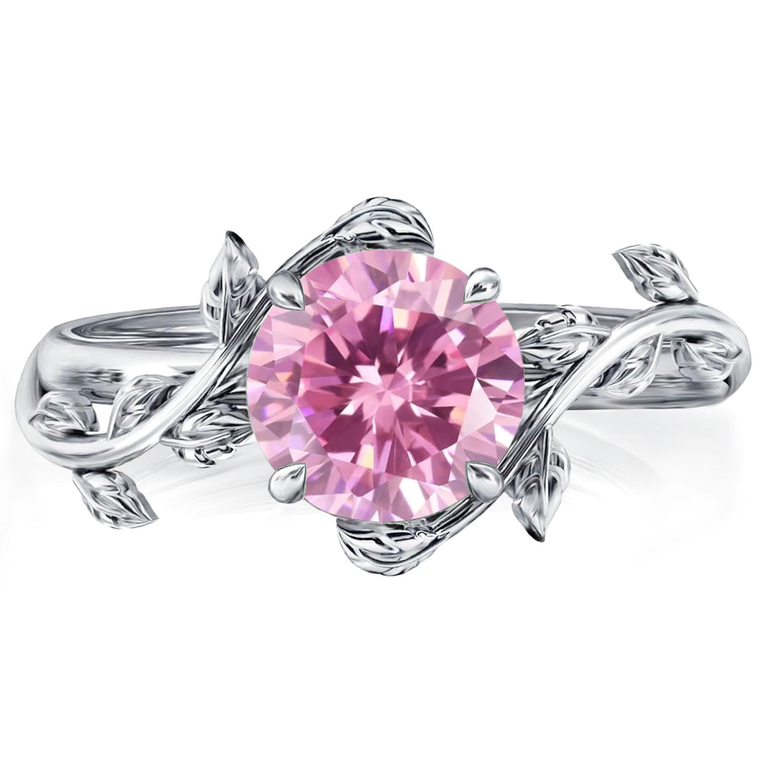925 Sterling Silver Opal Leaf Promise Ring for Women