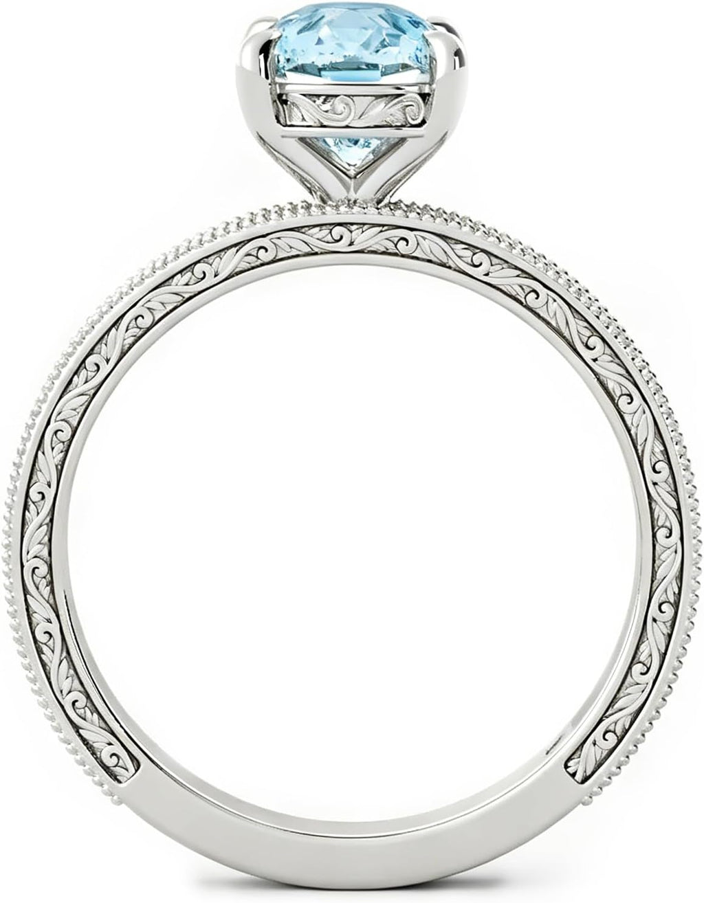 Aquamarine Engagement Ring 1ct 1.5ct 2ct 925 Sterling Silver Topgemco White Yellow Rose Gold Proposal Anniversary Promise Wedding Ring for Her