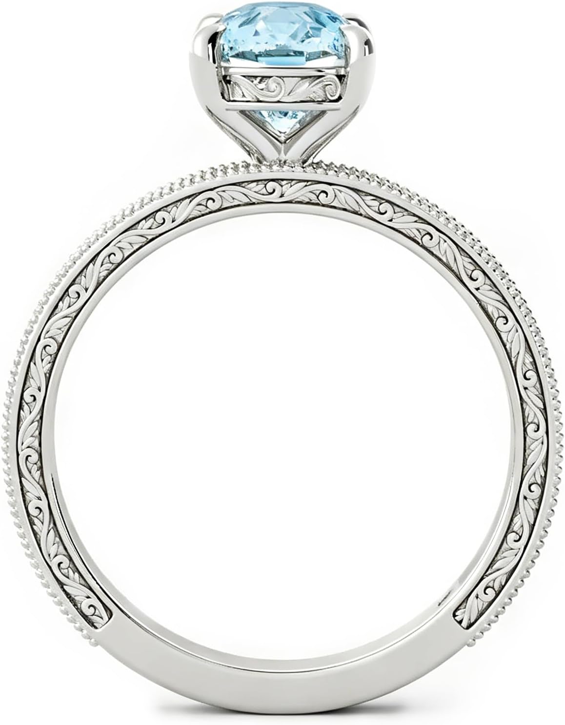 Aquamarine Engagement Ring 1ct 1.5ct 2ct 925 Sterling Silver Topgemco White Yellow Rose Gold Proposal Anniversary Promise Wedding Ring for Her