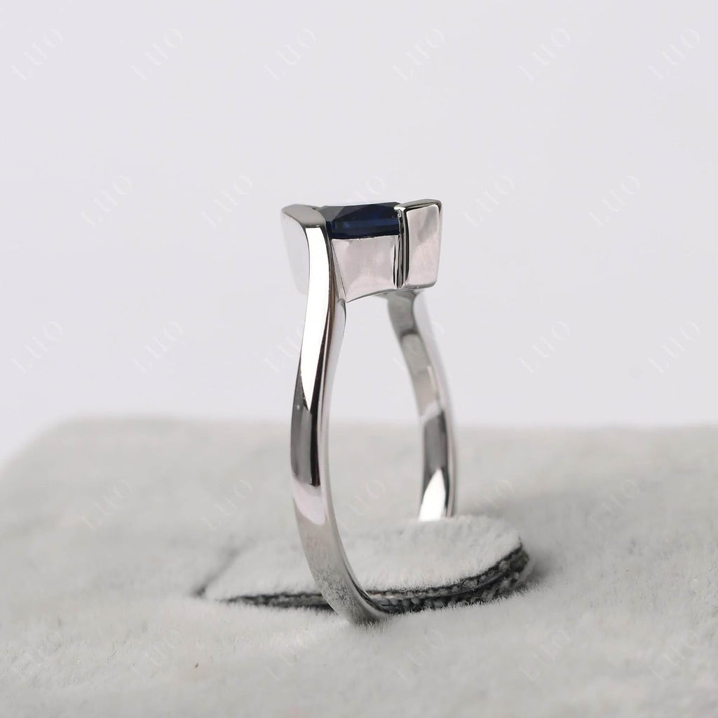 Princess Cut Lab Sapphire Bypass Promise Ring – 925 Silver