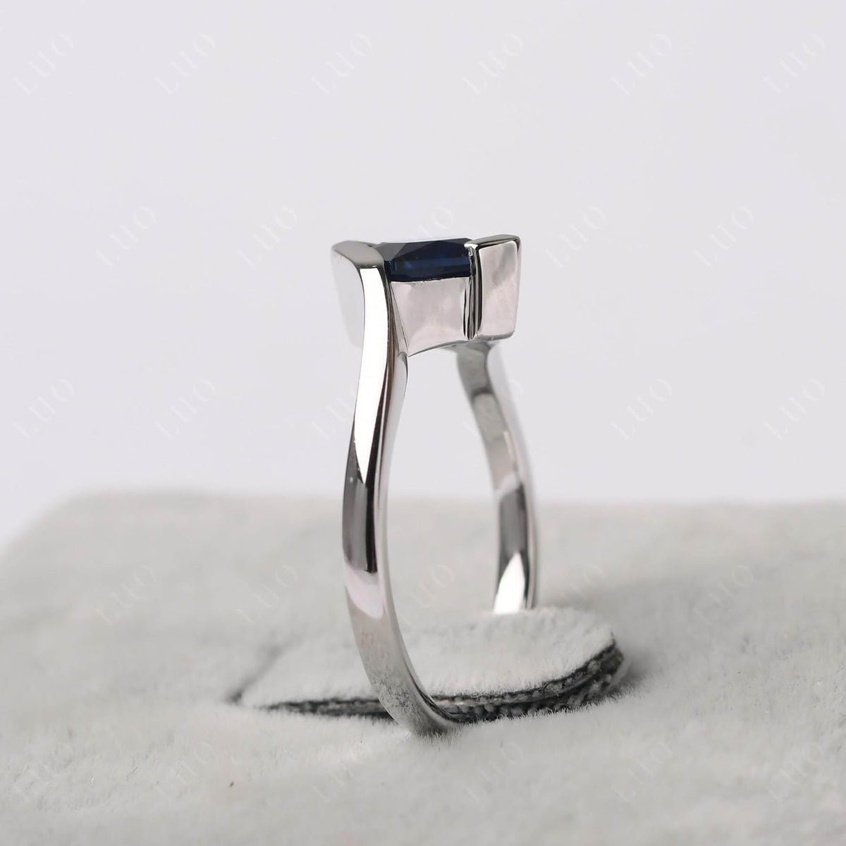Princess Cut Lab Sapphire Bypass Promise Ring – 925 Silver