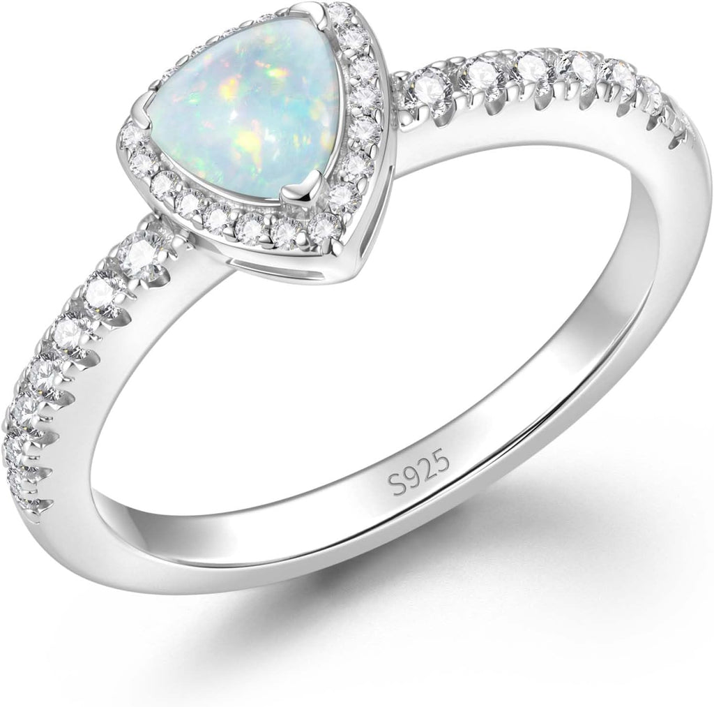 FANCIME Birthstone Ring for Women 925 Sterling Silver Leroy Trinity Gemstone Promise Engagement Ring, Elegant Wedding Jewelry Gift Symbolizing Balance of Love (Size 5-9)