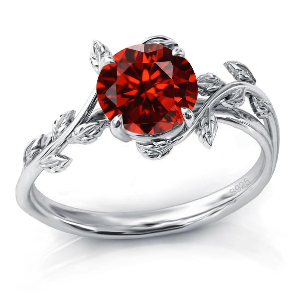 925 Sterling Silver Opal Leaf Promise Ring for Women