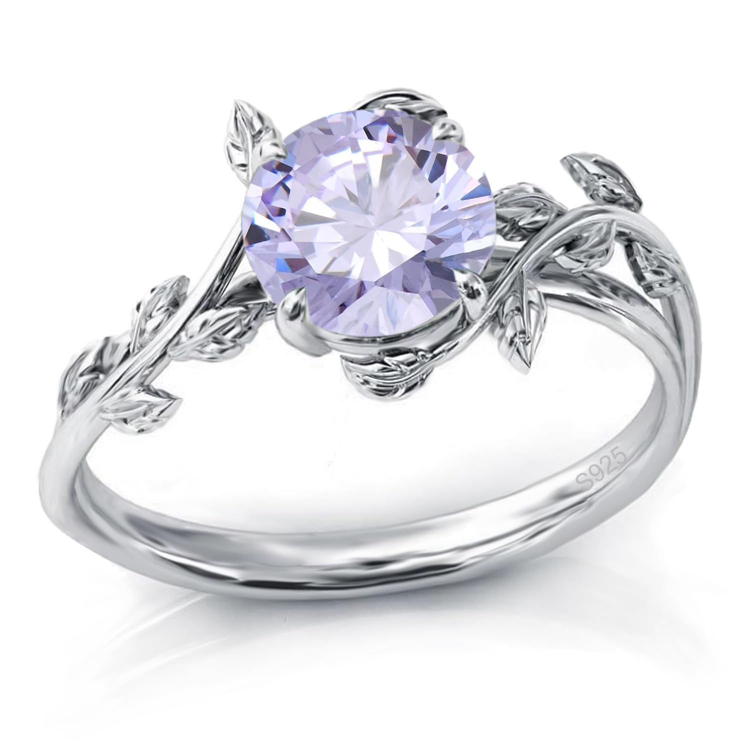 925 Sterling Silver Opal Leaf Promise Ring for Women