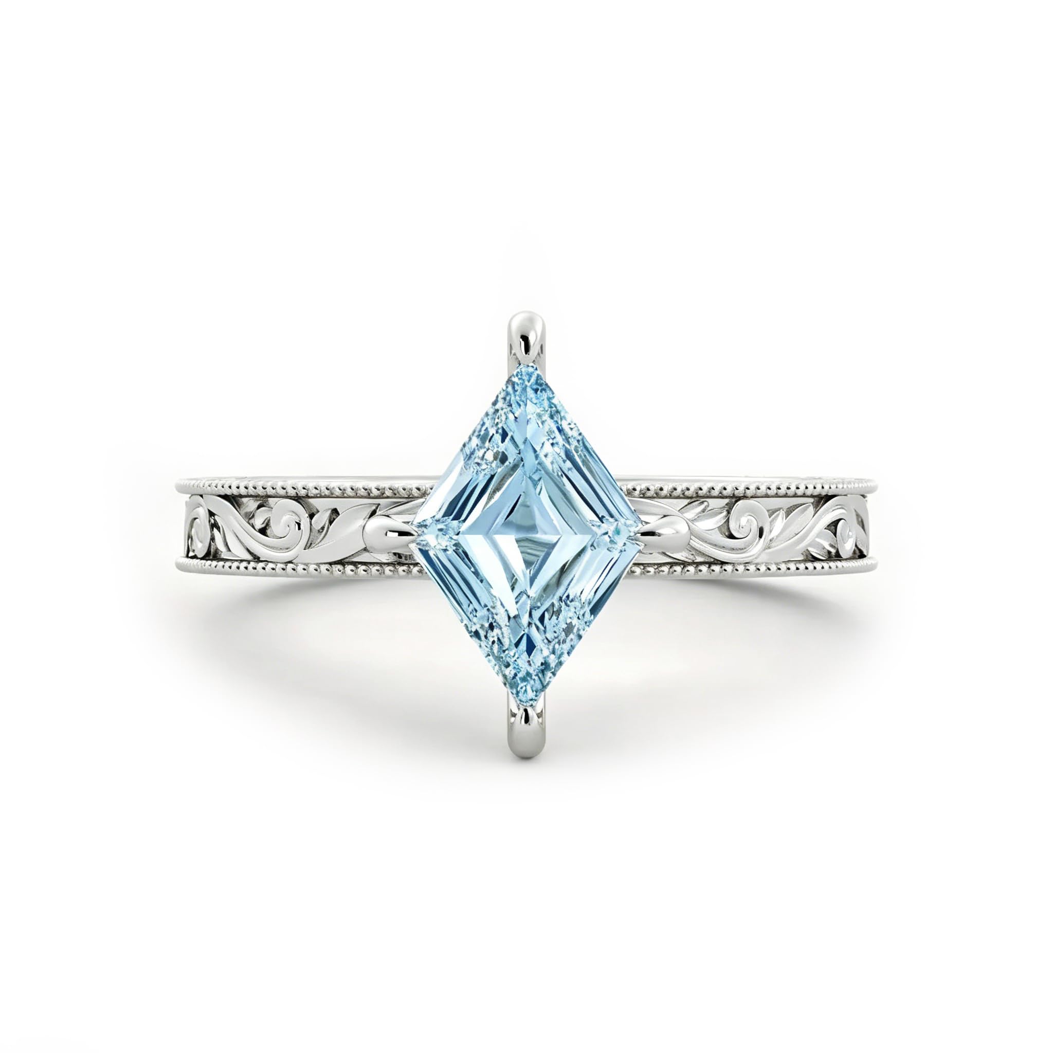 Aquamarine Engagement Ring 1ct 1.5ct 2ct 925 Sterling Silver Topgemco White Yellow Rose Gold Proposal Anniversary Promise Wedding Ring for Her
