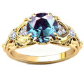 Topgemco Vintage Gemstone Ring – Round-Cut Center Stone with Moissanite Accents, 925 Silver