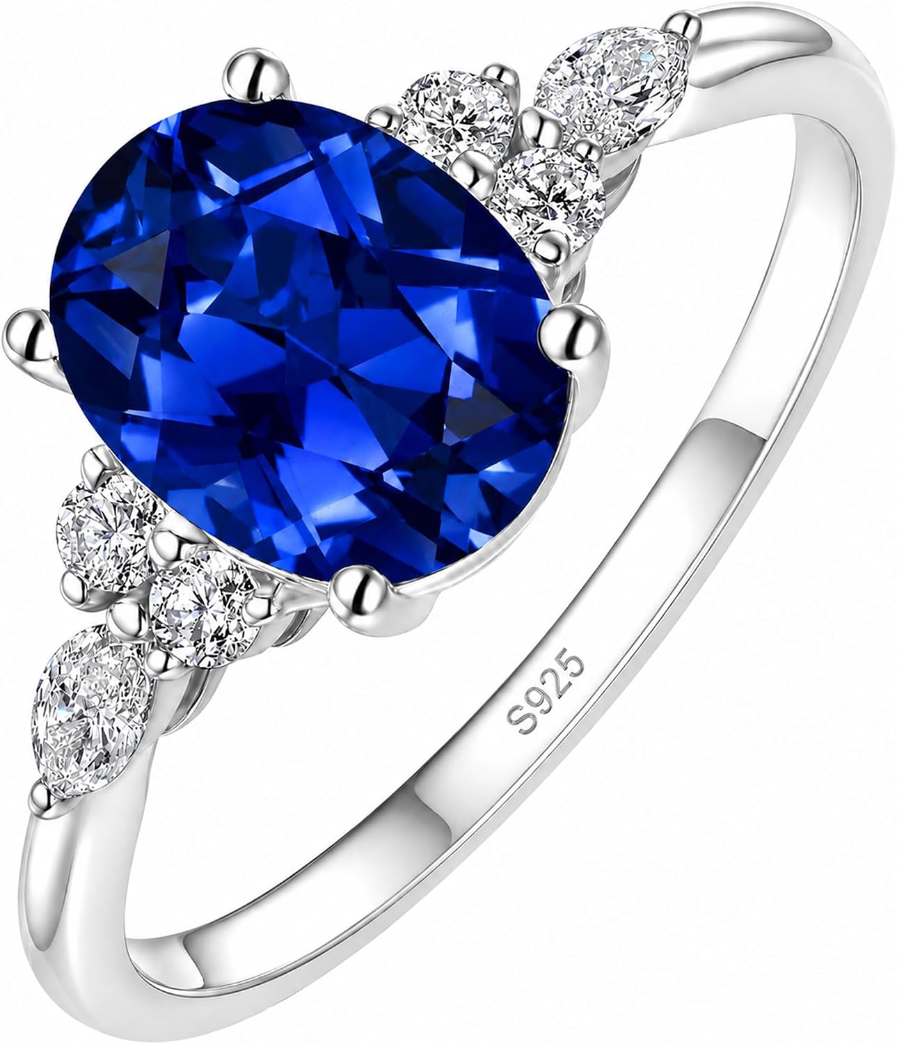 Topgemco Alexandrite Birthstone Ring – Oval-Cut Lab-Created Gemstone in 14K Gold Vermeil & 925 Silver