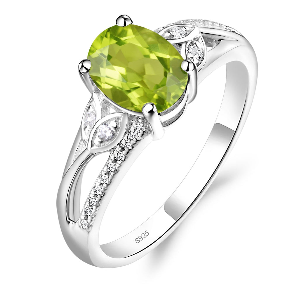 925 Sterling Silver Peridot Gemstone Ring