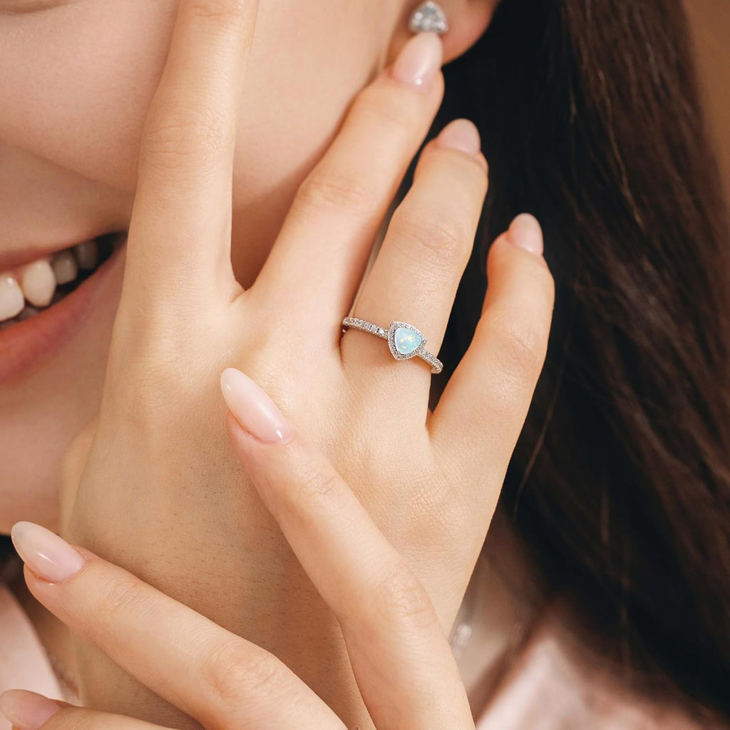 FANCIME Birthstone Ring for Women 925 Sterling Silver Leroy Trinity Gemstone Promise Engagement Ring, Elegant Wedding Jewelry Gift Symbolizing Balance of Love (Size 5-9)
