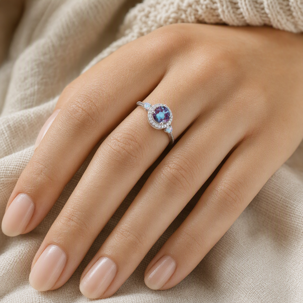 Alexandrite Gemstone Ring in 925 Sterling Silver lifestyle photo