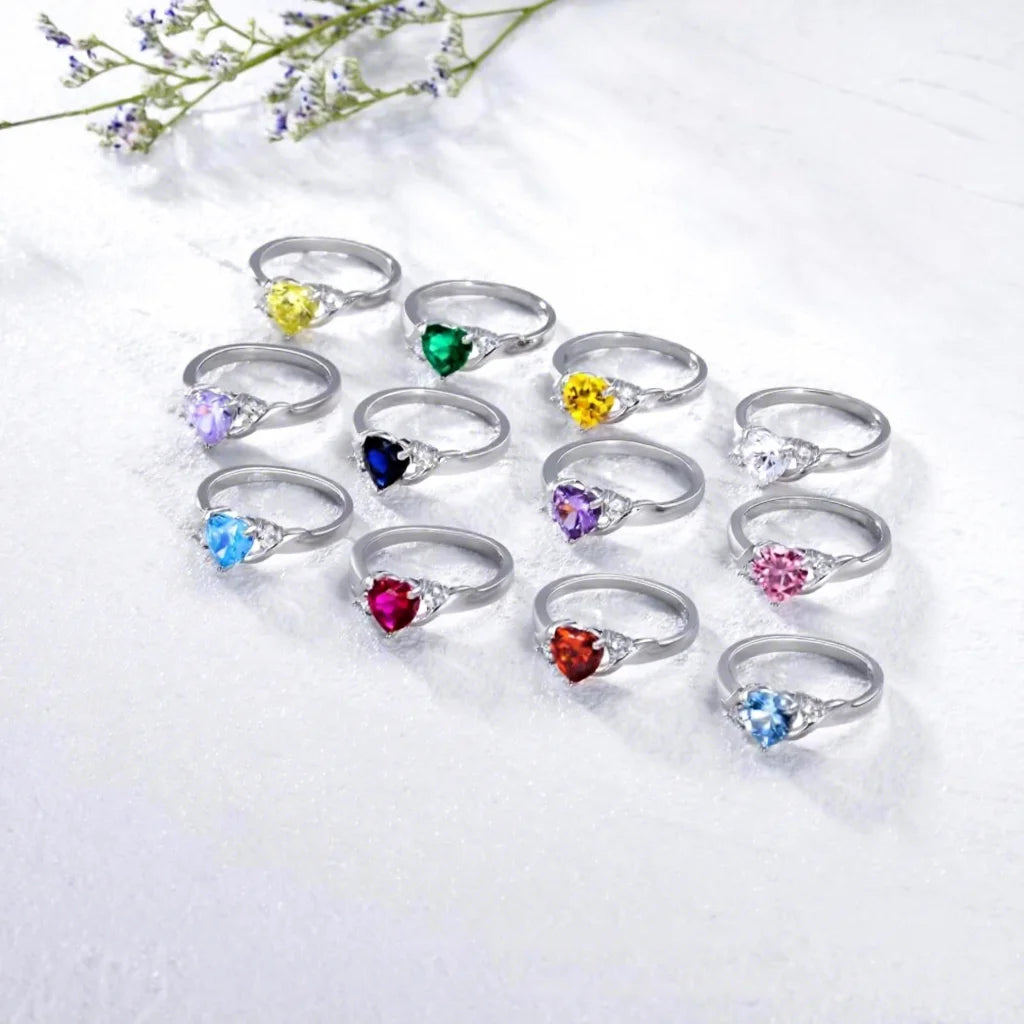 Heart-Shaped Amethyst Ring in 925 Sterling Silver