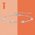 Four Rhombus Pave Set Moissanite Chain Bracelet S925 Sterling Silver Minimalist Dainty Elegant Geometric Fine Jewelry Bracelets