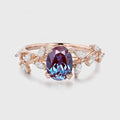 2CT Trillion-Cut Alexandrite & Oval Diamond Ring in 14K White Gold